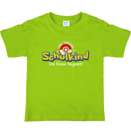 Schulkind T-Shirt Die Reise beginnt Grün für Kinder