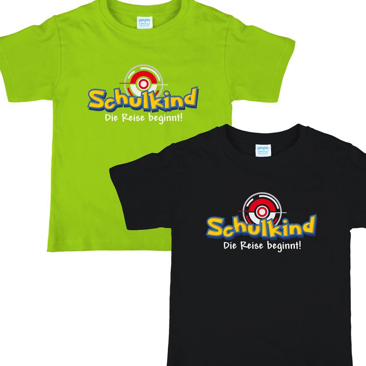 Schulkind T-Shirt Die Reise beginnt Grün für Kinder Schulkind T-Shirt Die Reise beginnt Grün für Kinder von Vorne
