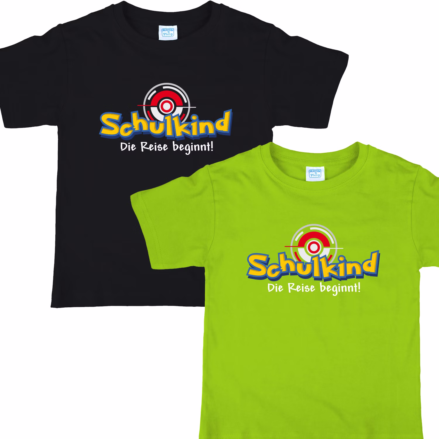 Schulkind T-Shirt Die Reise beginnt Schwarz für Kinder Gr. 122-140 Schule ABC-Schütze Geschenkidee Zuckertüte Schultüte Erstklässler Schulstart Schwarzes und Grünes Schulkind T-Shirt Die Reise beginnt von Vorne