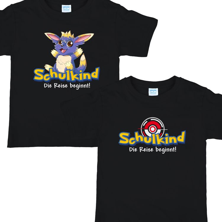 Schulkind T-Shirt Die Reise beginnt Schwarz mit Fantasie-Tier für Kinder Schulkind T-Shirt Die Reise beginnt Schwarz Fantasie-Tier für Kinder von Vorne
