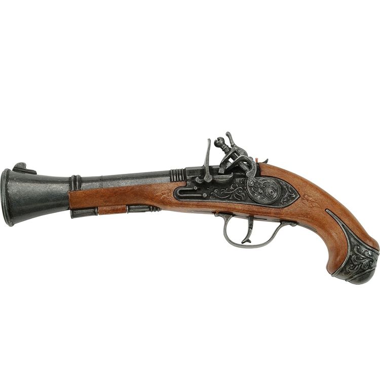 Piraten Pistole 27 cm Braun Silber Blunderbuss Pirat 100-Schuss-Pistole