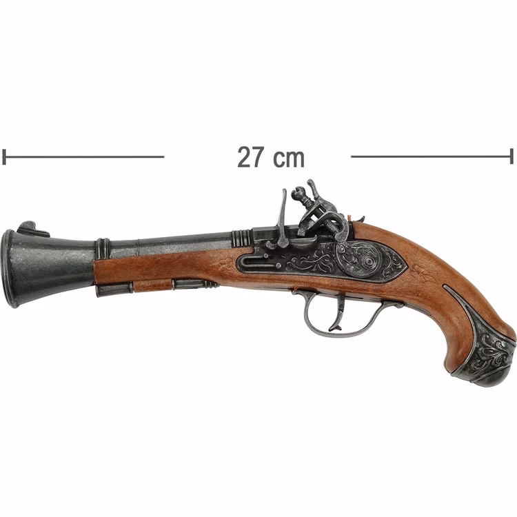 Piraten Pistole 27 cm Braun Silber Blunderbuss inkl. 1200 Schuss Munition Kostüm-Zubehör Fasching Karneval Mottoparty 15437-Piraten-Pistole-27-cm-Braun-Silber-Blunderbuss-inkl--1200-Schuss-Munition_2.jpg