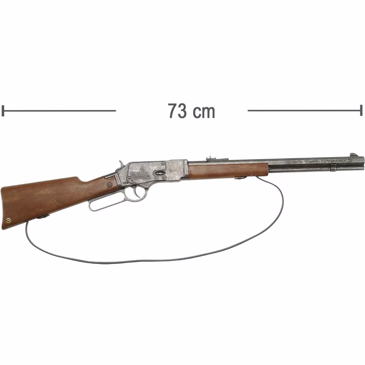 Western Gewehr 73 cm Western Rifle 44 Cowboy 13-Schuss-Gewehr Kostüm-Zubehör Cowboy Wilder Western Sheriff Fasching Karneval Mottoparty Western Gewehr 73 cm Western Rifle 44 von der Seite mit Längenangabe