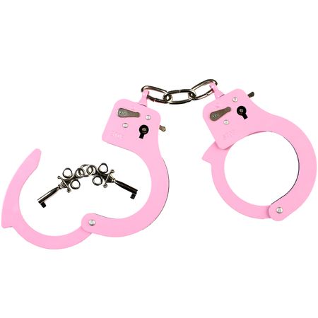 Spielzeug-Handschellen Rosa mit Schlüssel Pride CSD Kostüm-Zubehör