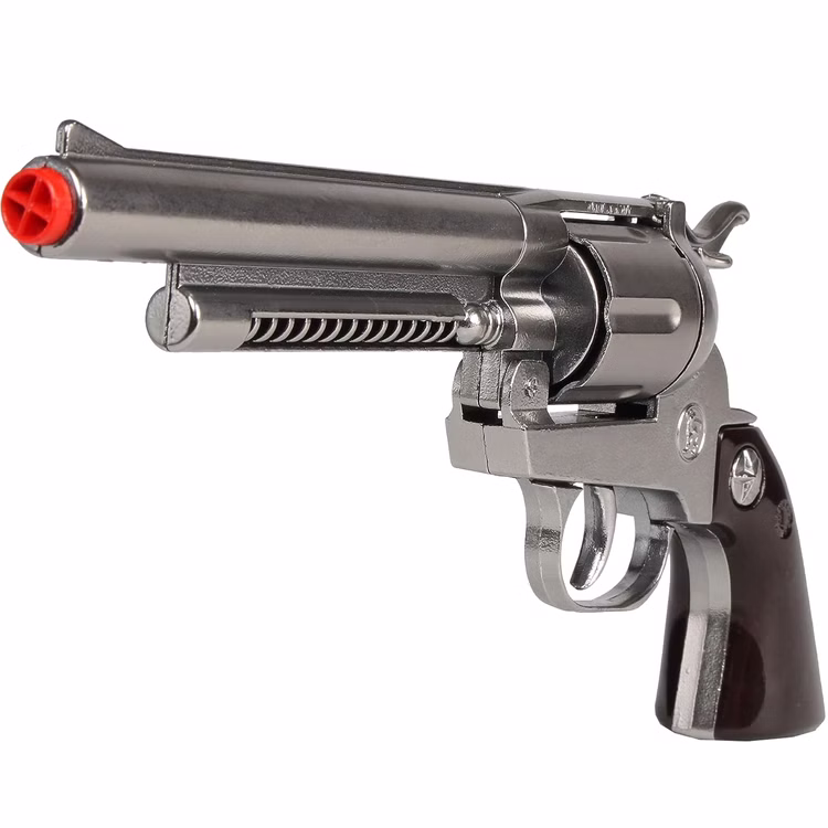 Cowboy Gürtel 95-135 cm Braun mit Western-Pistole inkl. 144 Schuss-Munition Kostüm-Zubehör Cowboy-Set Western Fasching Karneval Mottoparty Cowboy Revolver von Vorne