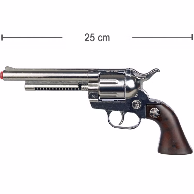 Cowboy Gürtel 95-135 cm Braun mit Western-Pistole inkl. 144 Schuss-Munition Kostüm-Zubehör Cowboy-Set Western Fasching Karneval Mottoparty Maßangaben der Pistole mit einer Länge von 25 Zentimeter