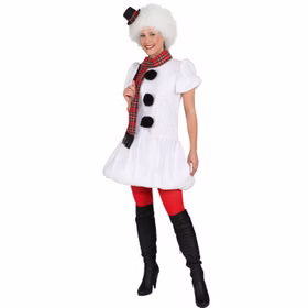 Schneefrau Kostüm Kleid mit Schal und Mini-Hut für Damen Gr. 36-46 Winter Fasching Karneval Mottoparty Paar- und Gruppenkostüm 15453-Schneefrau-Kostuem-Kleid-mit-Schal-und-Mini-Hut-fuer-Damen.jpg
