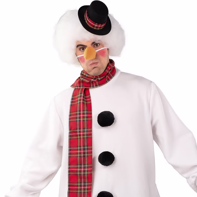 Schneemann Kostüm mit Schal Handschuhen & Mini-Zylinder für Herren Gr. 50-60 Winter Schnee Fasching Karneval Mottoparty Paar- und Gruppenkostüm 15454-Schneemann-Kostuem-Mr--Frosty-mit-Schal-Handschuhen-und-Mini-Zylinder-fuer-Herren_2.jpg