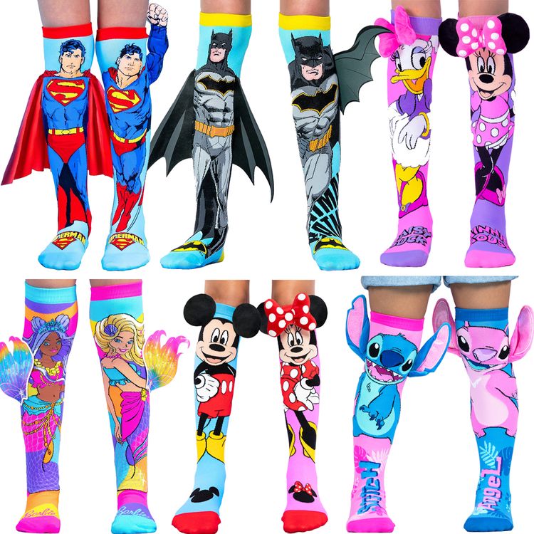 Lustige Minnie & Daisy Socken Pink Lila mit 3D-Effekt für Kinder und Erwachsene