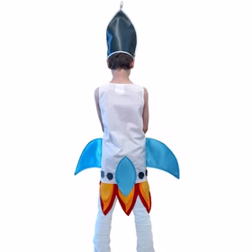 Raketen Kostüm Aero Space Weltraum für Kinder Gr. 116 weiß Fasching Karneval Mottoparty Raketen Kostüm Aero Space Weltraum für Kinder mit weißer Jeans von Hinten