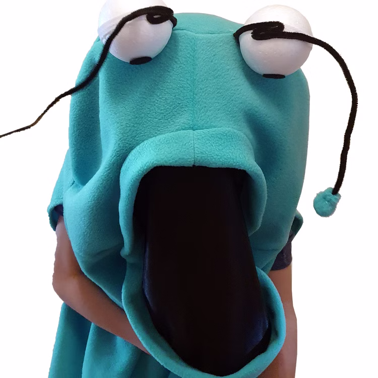 Monster Kostüm Geist Rachdrach Türkis für Kinder Halloween Spaßkostüm Familien- und Gruppenkostüm Fasching Karneval Mottoparty Rollenspiel Verkleidung Detailaufnahme Augen und Fühler Monster Kostüm Geist Rachdrach Türkis für Kinder von Vorne
