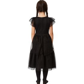 Halloween Gothic Kleid Schattenprinzessin Schwarz Mitternachtsball für Kinder von Vorne