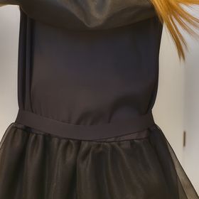 Halloween Gothic Kleid Schattenprinzessin Schwarz Mitternachtsball für Kinder von Vorne