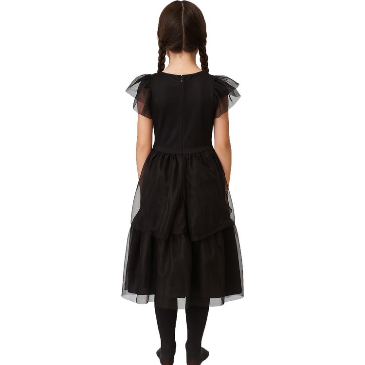 Halloween Gothic Kleid Schattenprinzessin Schwarz Mitternachtsball für Kinder Halloween Gothic Kleid Schattenprinzessin Schwarz Mitternachtsball für Kinder von Vorne