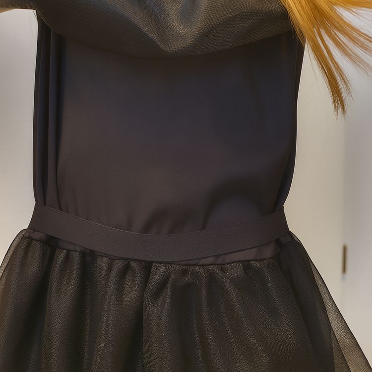 Halloween Gothic Kleid Schattenprinzessin Schwarz Mitternachtsball für Kinder Halloween Gothic Kleid Schattenprinzessin Schwarz Mitternachtsball für Kinder von Vorne