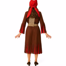 Hexen Kostüm Hexe vom Feuerwald für Damen Gr. 40-46 Kleid Halloween Walpurgisnacht Fasching Mottoparty Hexen Kostüm Hexe vom Feuerwald für Damen von Hinten
