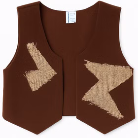 Hexen Kostüm Hexe vom Feuerwald für Damen Gr. 40-46 Kleid Halloween Walpurgisnacht Fasching Mottoparty Detailansicht Weste des Hexen-Outfits von Vorne