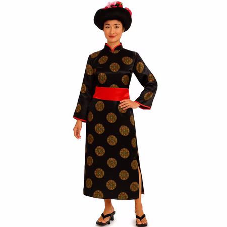 Japanerin Kostüm Kirschblüte Edler Kimono mit Gürtel für Damen Gr. 36-42 Kleid Geisha Traditionelles japanisches Gewand Fasching Karneval andere Länder Asien Mottoparty Japanerin Kostüm Kirschblüte Edler Kimono mit Gürtel für Damen von Vorne Hinweis: KI generiertes Bild