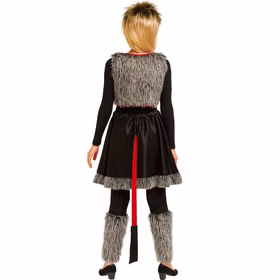 Teufel Kostüm Dravina Höllenglanz Grau mit langem Schwanz für Damen Gr. 36-42 Fasching Karneval Mottoparty Teufel Kostüm Dravina Höllenglanz für Damen von Hinten