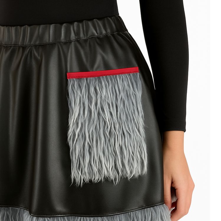 Teufel Kostüm Dravina Höllenglanz für Damen mit langärmligen, schwarzen Body von Vorne