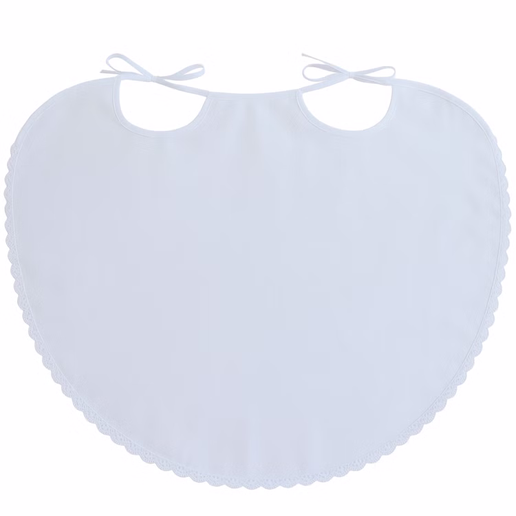 Doppel-Lätzchen weiß mit Spitze Hochzeit Party-Gag für Braut & Bräutigam Für immer zusammen Partyspiele Hochzeitsspiele Geburtstag Jubiläum Silberhochzeit Doppel-Lätzchen von Vorne