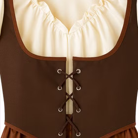 Mittelalter Kostüm Magd Hedwig Kleid mit Haube für Damen Gr. 38-44 Mittelalterfest historische Verkleidung Fasching Karneval Mottoparty Detailansicht Oberteil des Kleides von Vorne