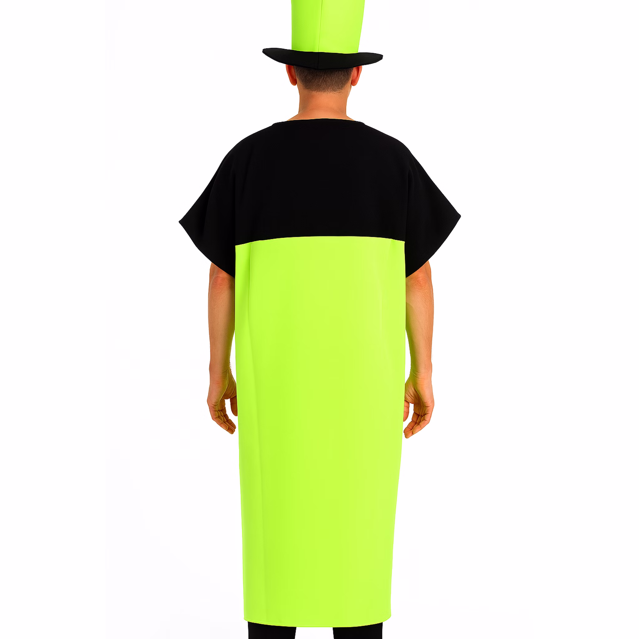 XXL Textmarker Kostüm Stift Neon-Grün für Erwachsene Onesize Fasching Karneval Mottoparty Paar- und Gruppenkostüm Spaßkostüm XXL Textmarker Kostüm Stift Neon-Grün für Erwachsene von Hinten Hinweis: KI generiertes Bild