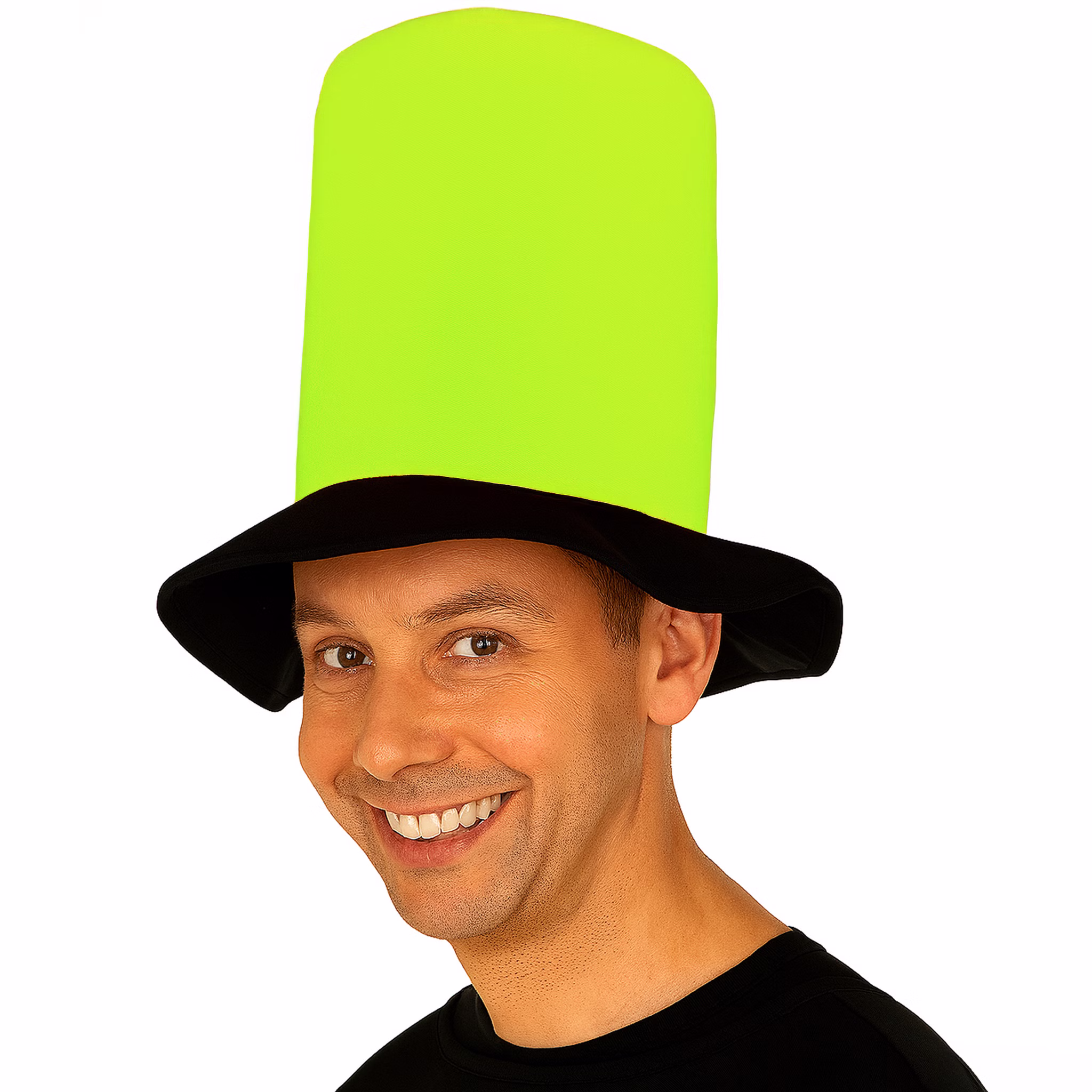 XXL Textmarker Kostüm Stift Neon-Grün für Erwachsene Onesize Fasching Karneval Mottoparty Paar- und Gruppenkostüm Spaßkostüm Detailansicht Kopfbedeckung Hinweis: KI generiertes Bild