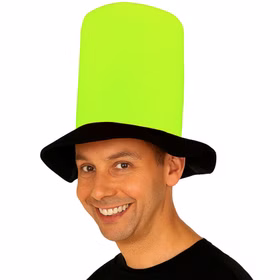XXL Textmarker Kostüm Stift Neon-Grün für Erwachsene Onesize Fasching Karneval Mottoparty Paar- und Gruppenkostüm Spaßkostüm Detailansicht Kopfbedeckung
