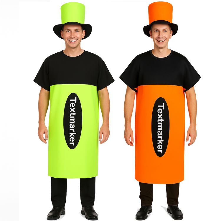 XXL Textmarker Kostüm Stift Neon-Grün für Erwachsene XXL Textmarker Kostüm Stift Neon-Grün für Erwachsene von Vorne