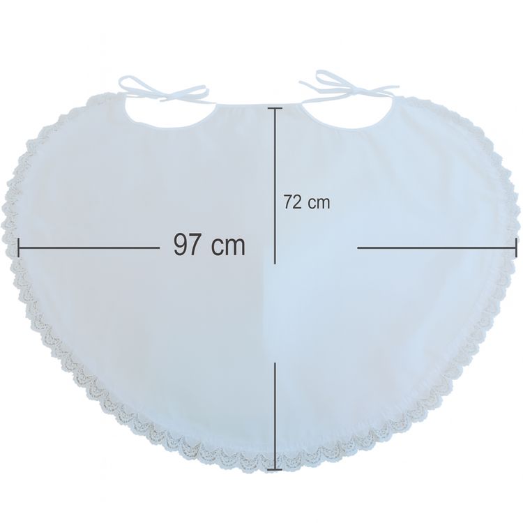 Doppel-Lätzchen mit Spruch & Doppelherz weiß mit Spitze für 2 Personen Party-Gag Doppel-Lätzchen mit Spruch Liebe geht durch den Magen