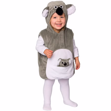 Koala Kostüm Sydney für Kinder Gr. 104-110 grau weiß Tier Tierkostüm Fasching Karneval Mottoparty Rollenspiel Koala Kostüm Sydney für Kinder von Vorne