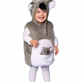 Koala Kostüm Sydney für Kinder Gr. 104-110 grau weiß Tier Tierkostüm Fasching Karneval Mottoparty Rollenspiel Nahaufnahme Koala Kostüm Sydney für Kinder von Vorne