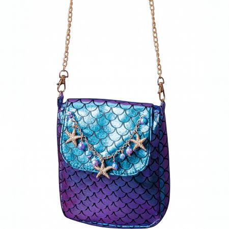 Meerjungfrauen Handtasche Mermaid Tasche Korallenriff Blau Lila für Damen