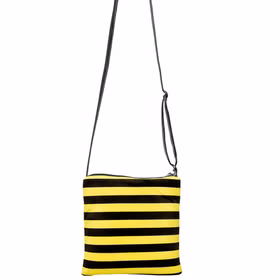 Bienen Handtasche Tier Tasche Schwarz Gelb gestreift für Damen Kostüm-Zubehör Fasching Karneval Mottoparty Bienen Handtasche Tier Tasche Schwarz Gelb gestreift für Damen von Vorne