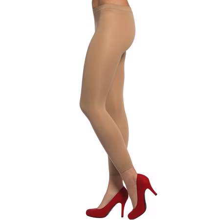 Thermoleggings Beige wärmende Leggings für Damen Gr. S-XXL Kostüm-Zubehör Winter-Basic Fasching Karneval Damen-Leggings Thermoleggings Beige wärmende Leggings für Damen von der Seite
