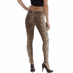 Leoparden Leggings Leo-Look Katze Braun für Damen Gr. S-XL Kostüm-Zubehör Fasching Karneval Mottoparty Leoparden Leggings für Damen von Hinten