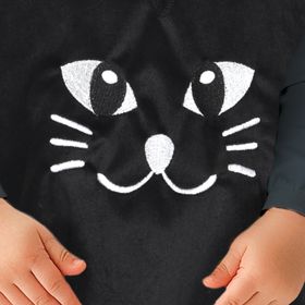 Katzen Kostüm bestehend aus einem ärmellosen Poncho mit Kapuze für Kleinkinder von Vorne