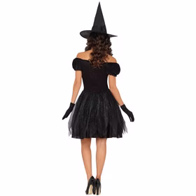 Hexen Kostüm Hexe Morgana mit Hexenhut für Damen von Hinten