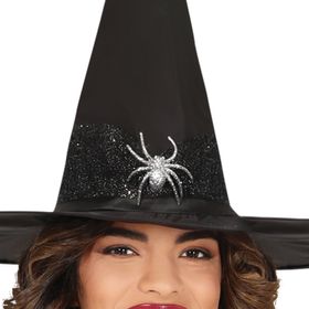 Hexen Kostüm Hexe Morgana mit Hexenhut für Damen von Vorne