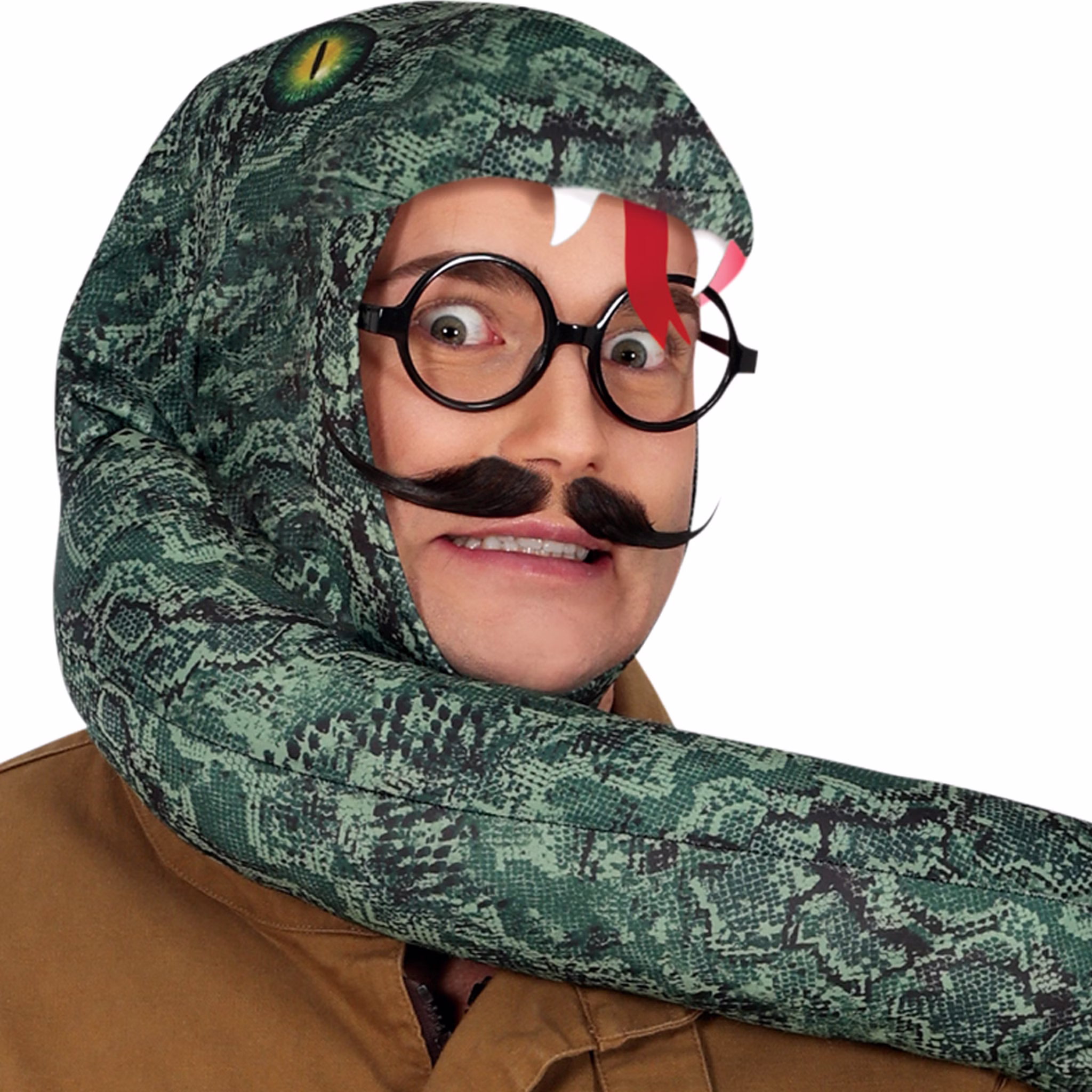 Detailaufnahme Schlangenmaul um den Kopf von Vorne