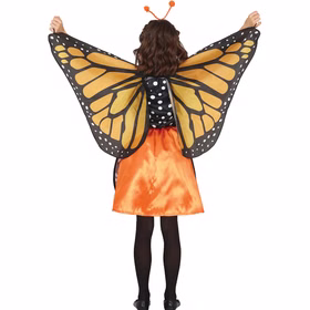 Schmetterling Kostüm Felia Flatterflügel für Kinder 5-6 Jahre Orange Gelb Tier Insekt Tierkostüm Fasching Karneval Geburtstag Mottoparty Rollenspiel Schmetterling Kostüm Felia Flatterflügel für Kinder von Hinten