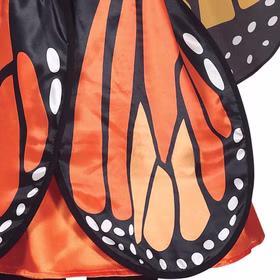 Schmetterling Kostüm Felia Flatterflügel für Kinder 5-6 Jahre Orange Gelb Tier Insekt Tierkostüm Fasching Karneval Geburtstag Mottoparty Rollenspiel Detailansicht der Flügel von Hinten
