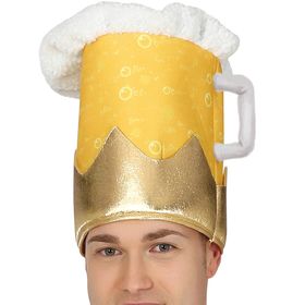 Bierkönig Kostüm Bier bin ich König für Herren mit vollem Bierglas in der rechten Hand von Vorne