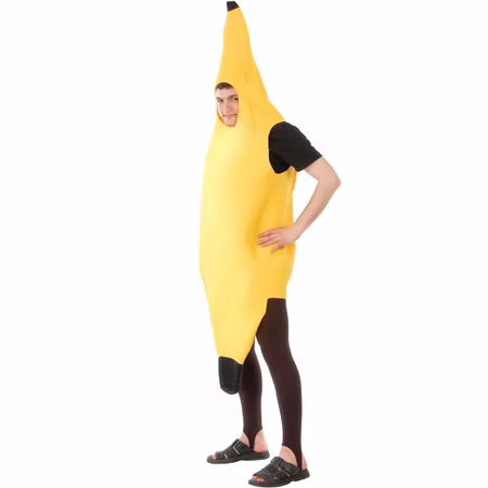 Bananen Kostüm Der große Gelbe Freches Bananarama für Herren Spaßkostüm Gr. L Gelb Banane Obst Lebensmittel JGA Fasching Karneval Mottoparty Bananen Kostüm Der große Gelbe Freches Bananarama für Herren seitlich von Vorne