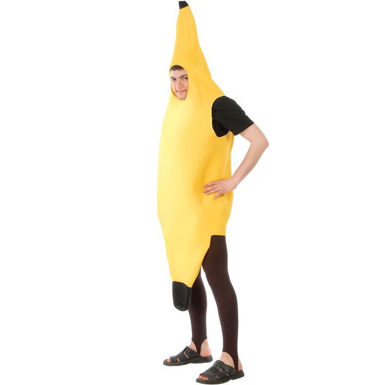 Bananen Kostüm Der große Gelbe Freches Bananarama für Herren seitlich von Vorne
