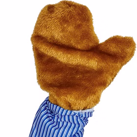 Bären Kostüm Business Boss Bär Party-Bär für Herren Gr. L Kostüm-Zubehör Fasching Karneval Mottoparty Detailaufnahme flauschige Plüsch-Tatze als Handschuhe