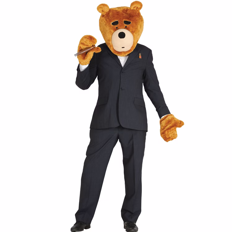 Bären Kostüm Business Boss Bär Party-Bär für Herren Gr. L Kostüm-Zubehör Fasching Karneval Mottoparty Bären Kostüm Business Boss Bär Party-Bär für Herren von Vorne