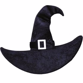XXL Hexenhut Black Witch Schwarz Halloween für Damen Kostüm-Zubehör Gothic Fasching Karneval Mottoparty XXL Hexenhut Black Witch Schwarz Halloween von Vorne