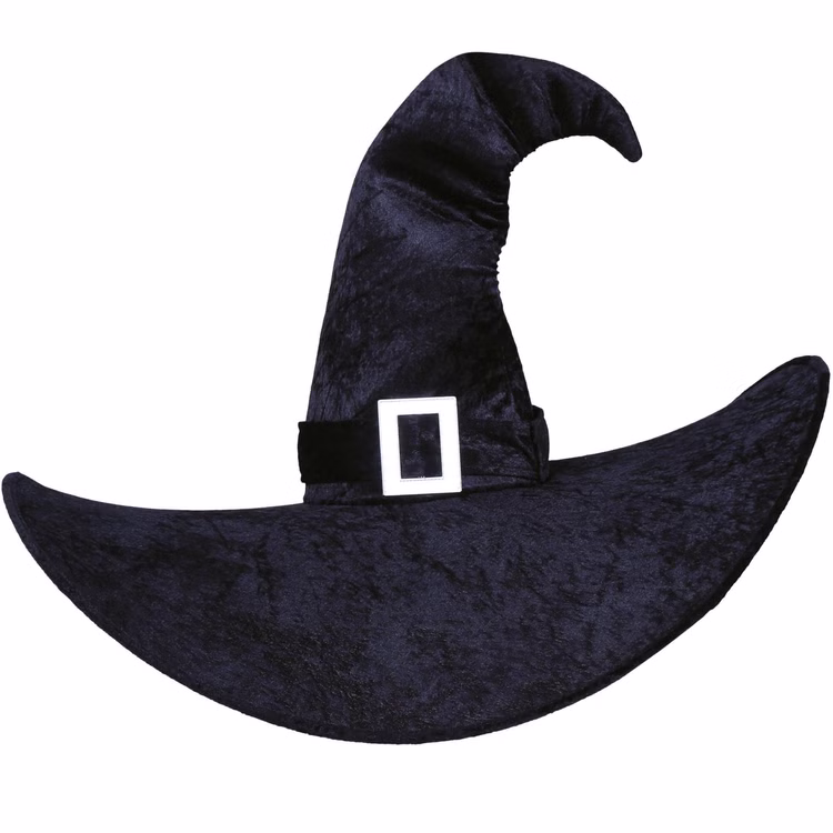 XXL Hexenhut Black Witch Schwarz Halloween für Damen Kostüm-Zubehör Gothic Fasching Karneval Mottoparty XXL Hexenhut Black Witch Schwarz Halloween von Vorne
